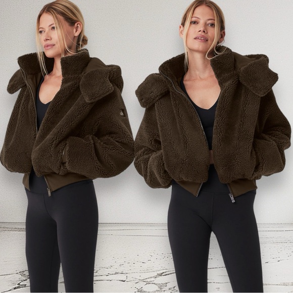 ALO YOGA Foxy Sherpa Jacket Brown Size M - Picture 2 of 16